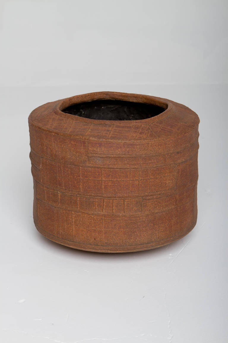Gorgeous hand built planter or vessel by David Shaner, purchased directly from his Montana studio in the 1970's.