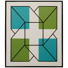 Geometric Acrylic on Canvas by Jules Engel
