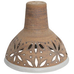 Stoneware Ceramic Hanging Light Piercing and Glazing, Victoria Littlejohn, 1978