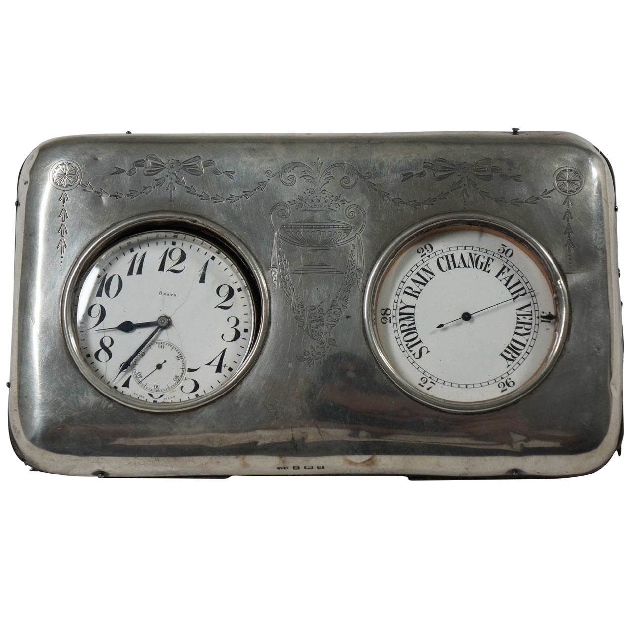 Barometer in English Silver For Sale