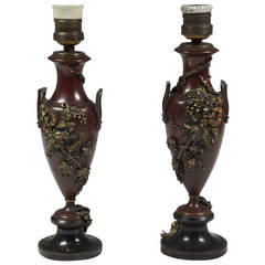 Pair of Night Stand Lamps, Signed Millet