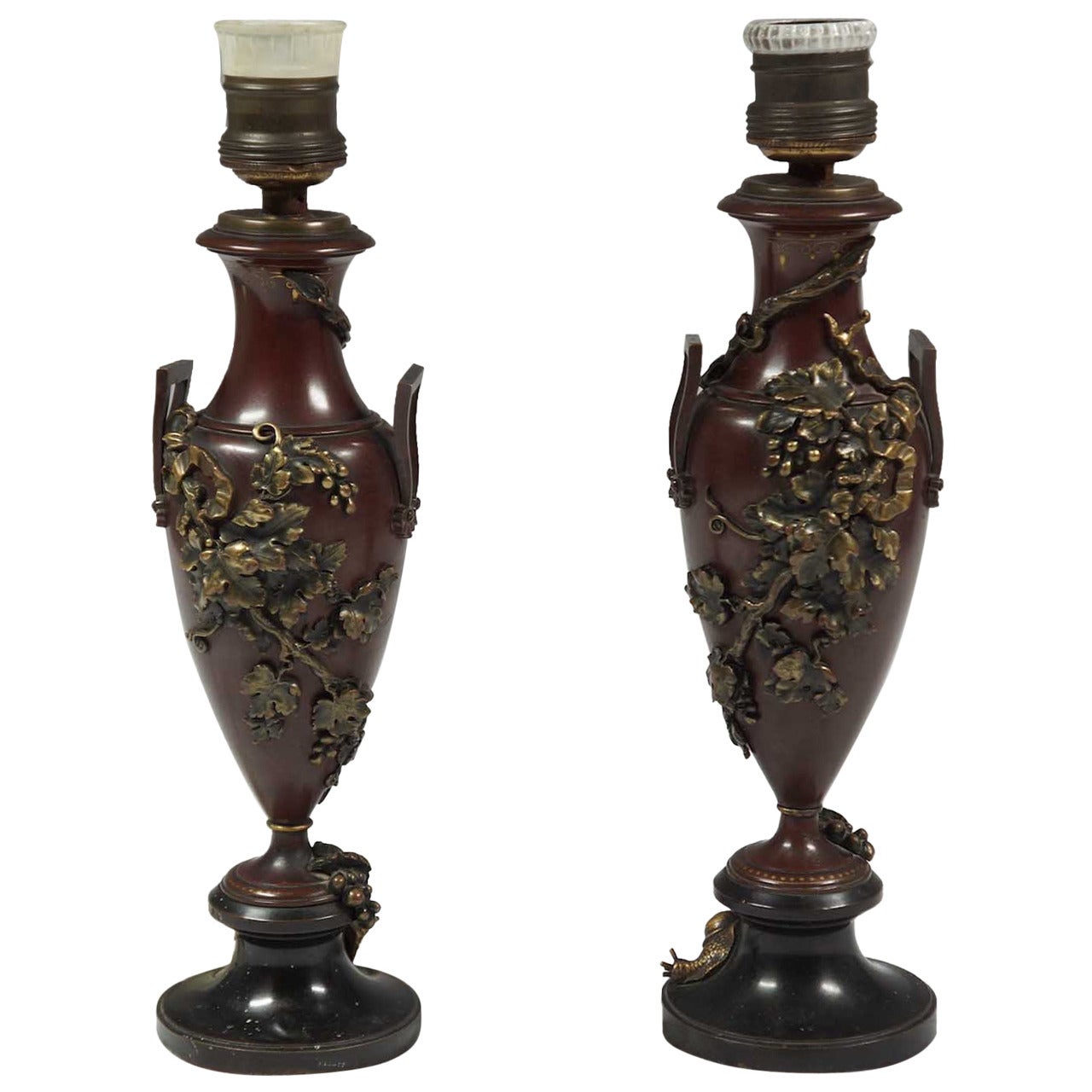 Pair of Night Stand Lamps, Signed Millet For Sale