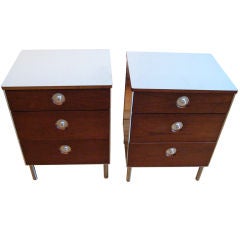 Pair of Institutional Modern cabinet/nightstands