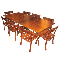 Vintage 1970's Espenet Dining Table and Eight Chairs