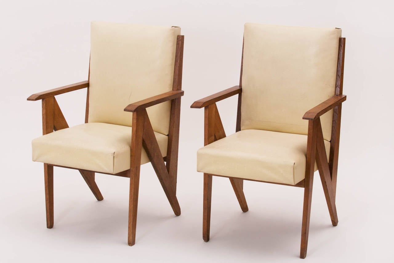Modernist French Armchairs in the Manner of René Gabriel 1