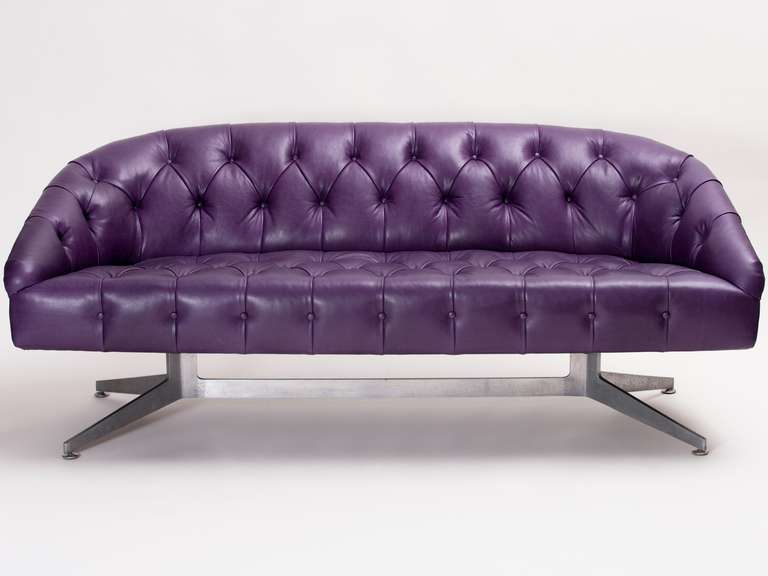 Mr. Bennett's take on the traditional Chesterfield sofa gives us a new look at the form, with splayed aluminum legs and a more feminine form than the original.