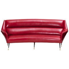 Italian Modernist Leather Sofa