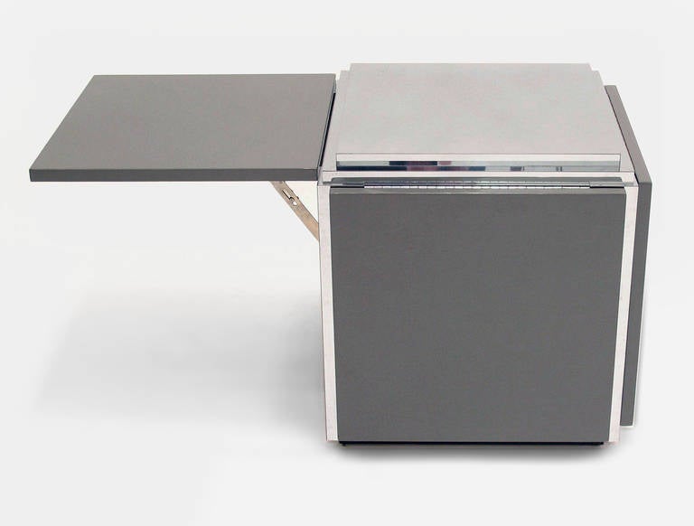 Modern Lacquered and Polished Steel Coffee Table