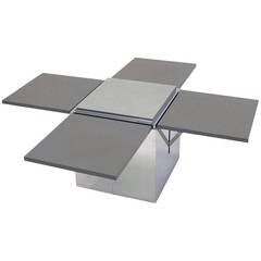 Vintage Lacquered and Polished Steel Coffee Table