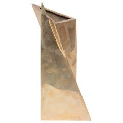 Modernist Geometric Brass Vase