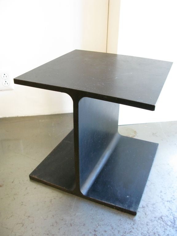 Rare painted steel, low occasional table made to resemble a construction i-beam.<br />
Manufactured by Brickel.