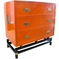Pair of Tall Orange Cabinets