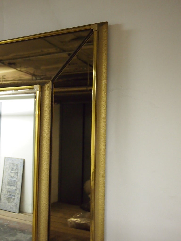 Mid-Century Modern Large Dimensional Mirror with a Smoked Amber-Gold Surrounding C.1940 American