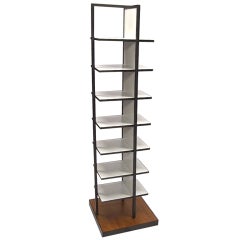 Free Standing Shelving or Display Unit on Casters Circa 1970 American