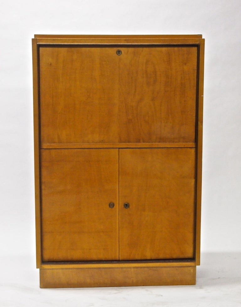 Mid-Century Modern French Deco Ladies Secretary, Chest in Wood Circa 1930 For Sale