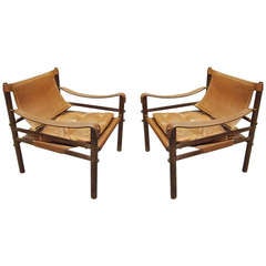 Pair of Original Safari Chairs by Arne Norell 1960's Sweden