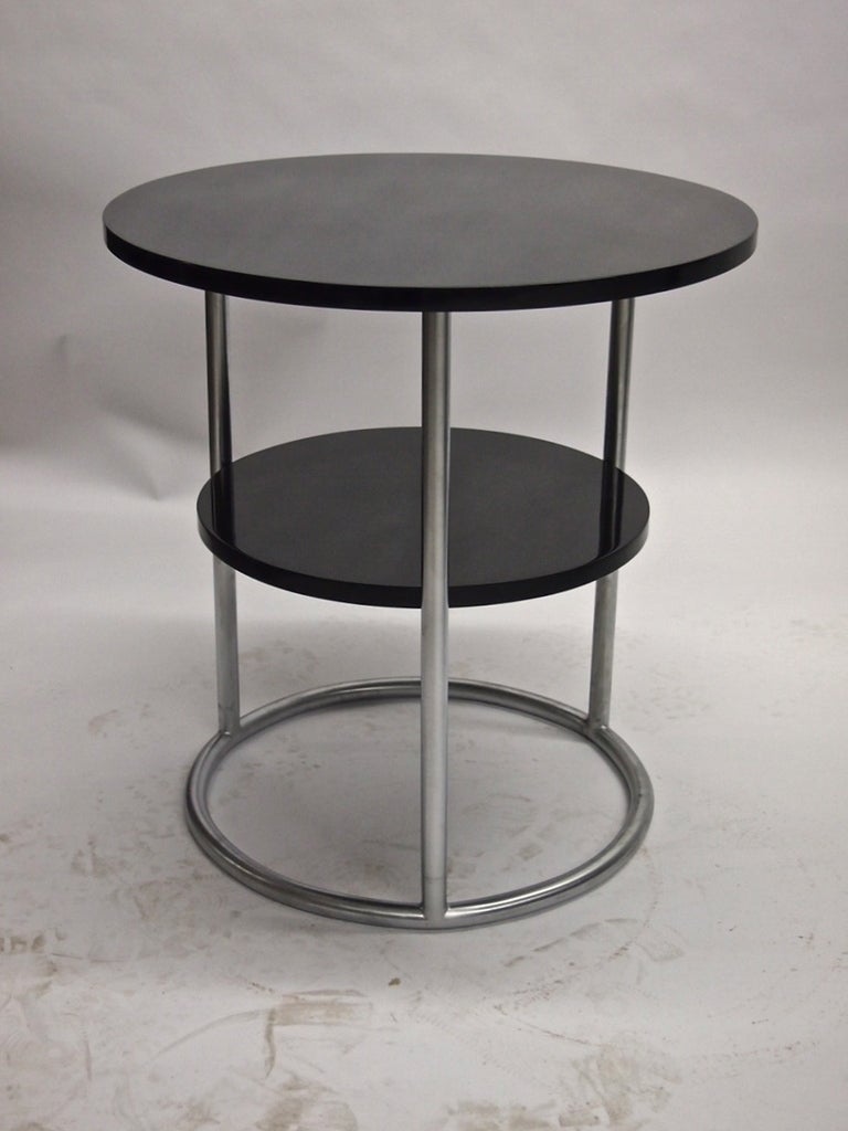 Modern Pair of Side Tables Original Design 1930 by Thonet Made in USA, circa 1980