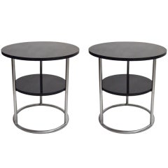 Pair of Side Tables Original Design 1930 by Thonet Made in USA, circa 1980