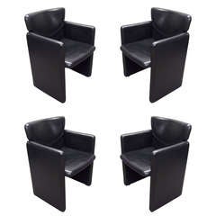 Four lounge Chairs by Grazzi+Bianchi for Enrico Pellizzoni circa1980 Italy