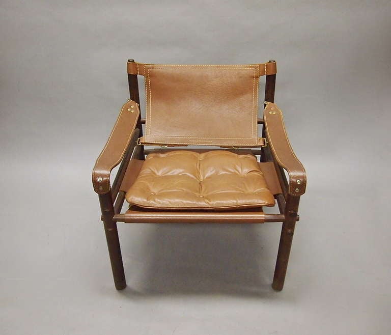 Mid-Century Modern Pair of Original Safari Chairs by Arne Norell 1960's Sweden