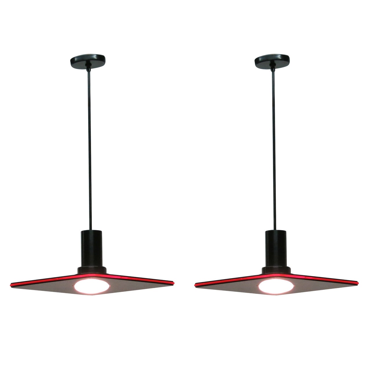 Pair of Ceiling Lights by Frederick Ramond, USA, 1987