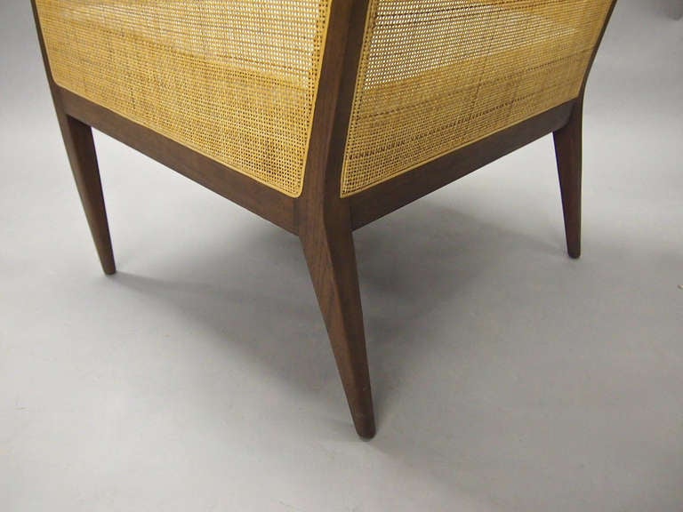 Caned Chair by Kipp Stewart for Directional  Excellent Condition Circa 1950 USA In Excellent Condition In Jersey City, NJ