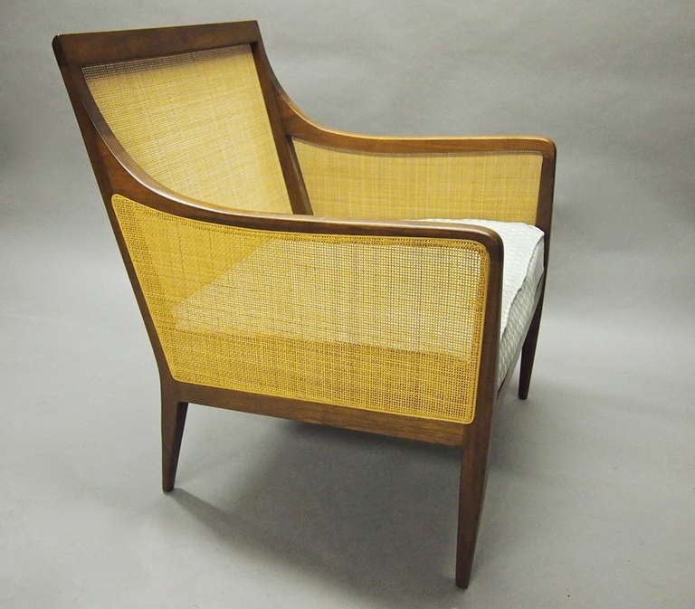 Textile Caned Chair by Kipp Stewart for Directional  Excellent Condition Circa 1950 USA