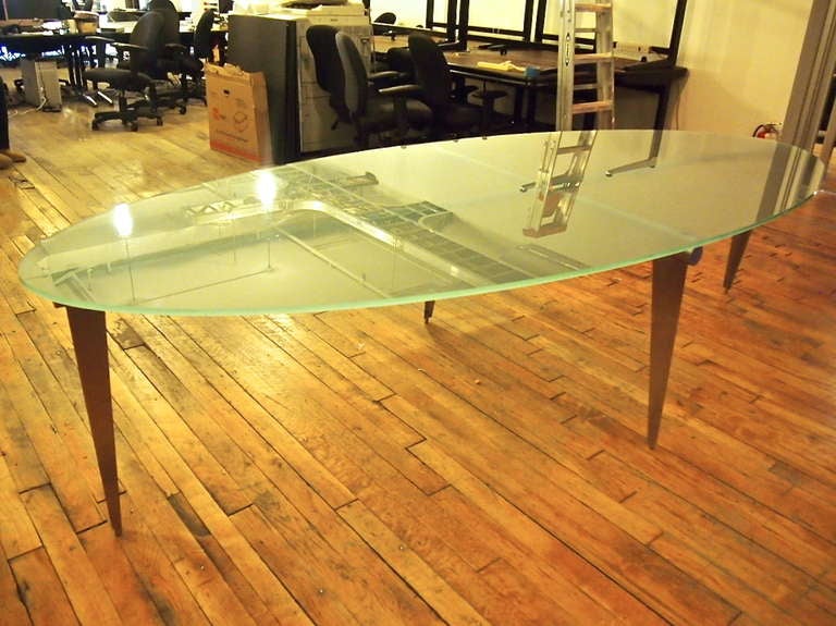 Steel 10 Foot Oval Conference Table Signed Cappellini International 1985 Italy