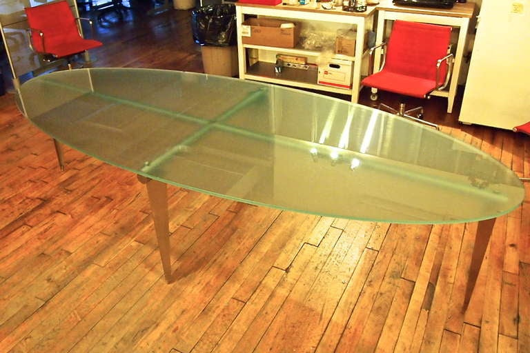 Italian 10 Foot Oval Conference Table Signed Cappellini International 1985 Italy
