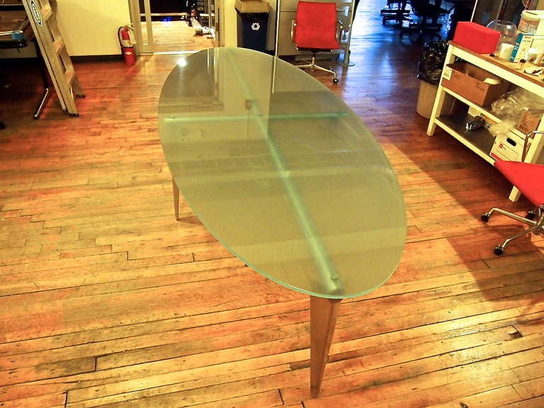 10 Foot Oval Conference Table Signed Cappellini International 1985 Italy In Excellent Condition In Jersey City, NJ