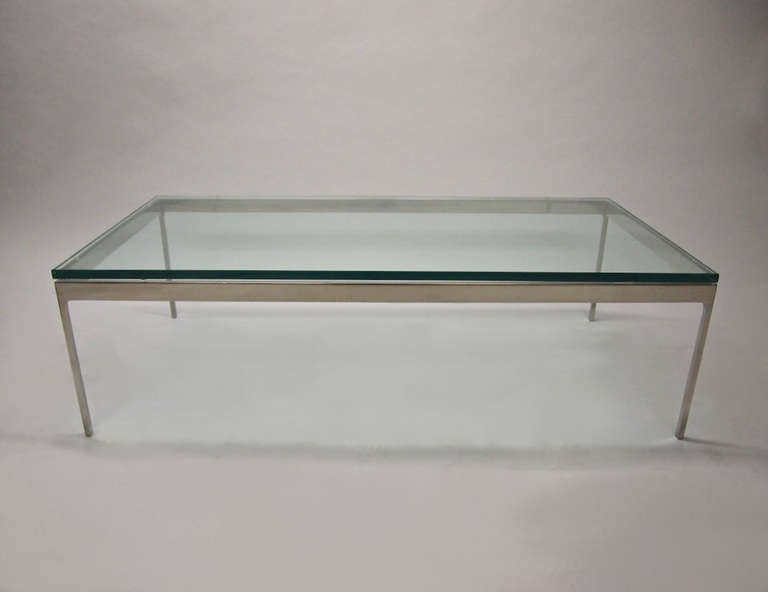 Mid-Century Modern Coffee Table in Solid Steel Stamped Zographos circa 1960 American