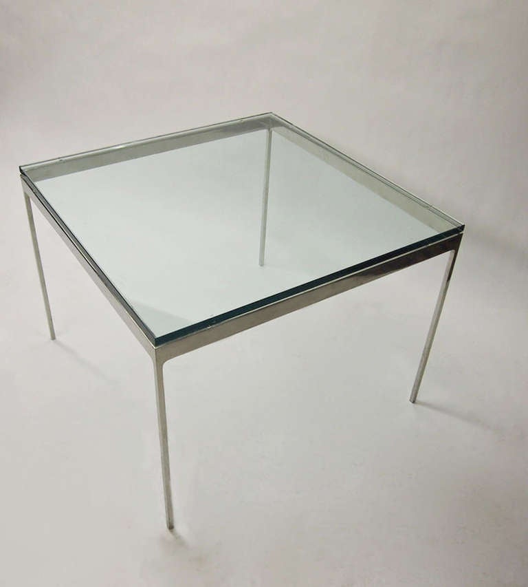 Glass Square Solid Side Table signed Zographos by Nicos Zographos circa 1965 American