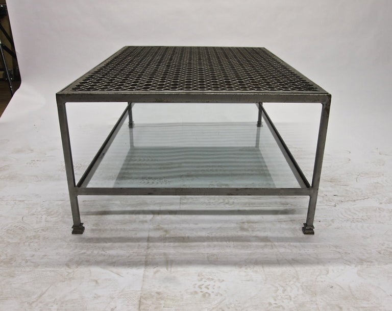 Coffee Table in Solid Steel Circa 1980 American 1