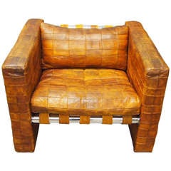 Lounge Chair in Patchwork Leather by De Sede Circa 1970 Switzerland