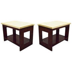 Pair of Cork Top Side Tables by Paul Frankl  circa 1940 American