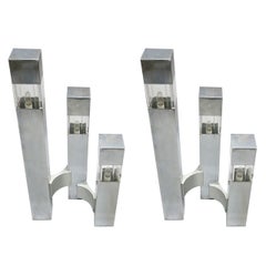 Pair of Cubic Desk Lamps Designed by Gaetano Sciolari Made in Italy, 1968