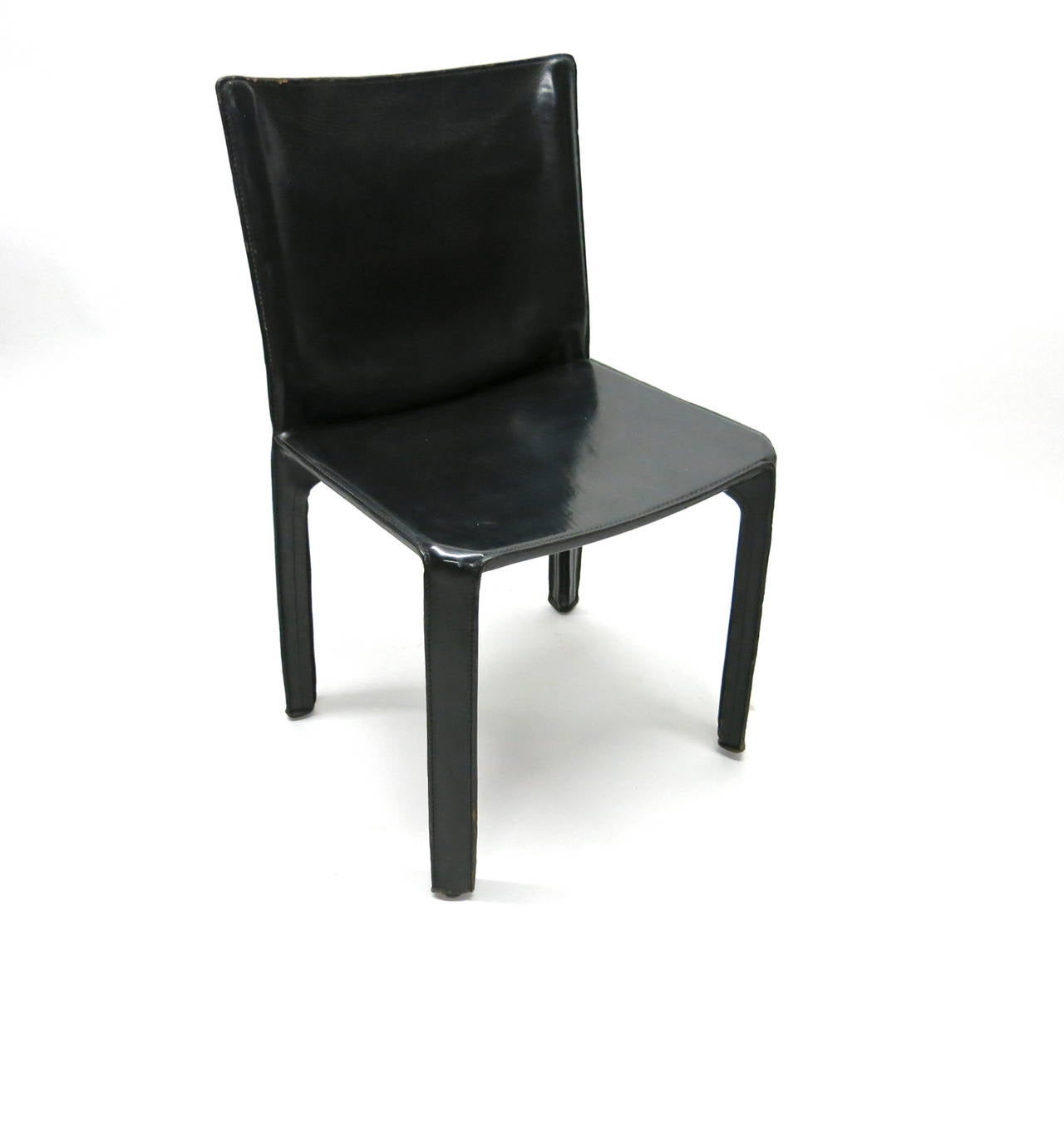 Pair of Cab Chairs Signed Cassina C-5 1976 Model No. 412 Made in Milan, Italy 1