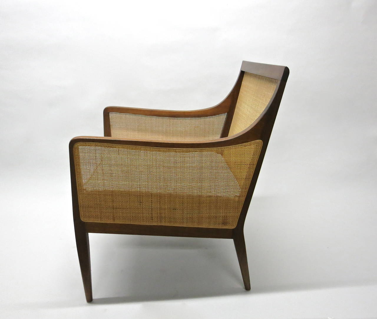 Caned Chair by Kipp Stewart for Directional, USA, circa 1955 Original Caining 2