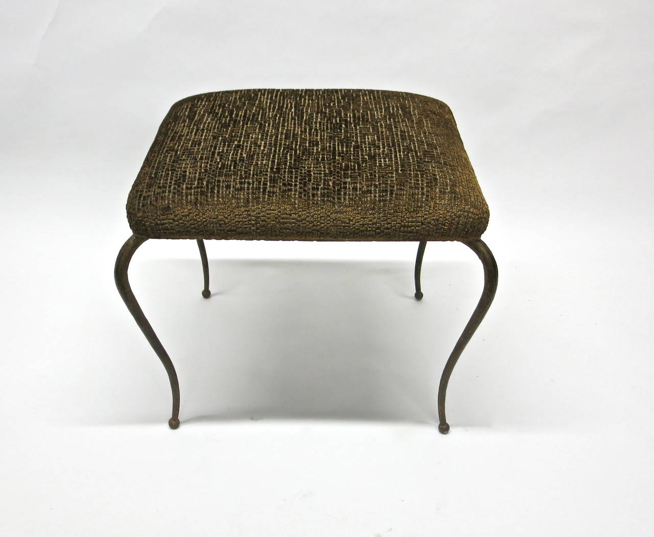 Art Deco Early Hand-Hammered Stool by René Prou, circa 1928 Made in France