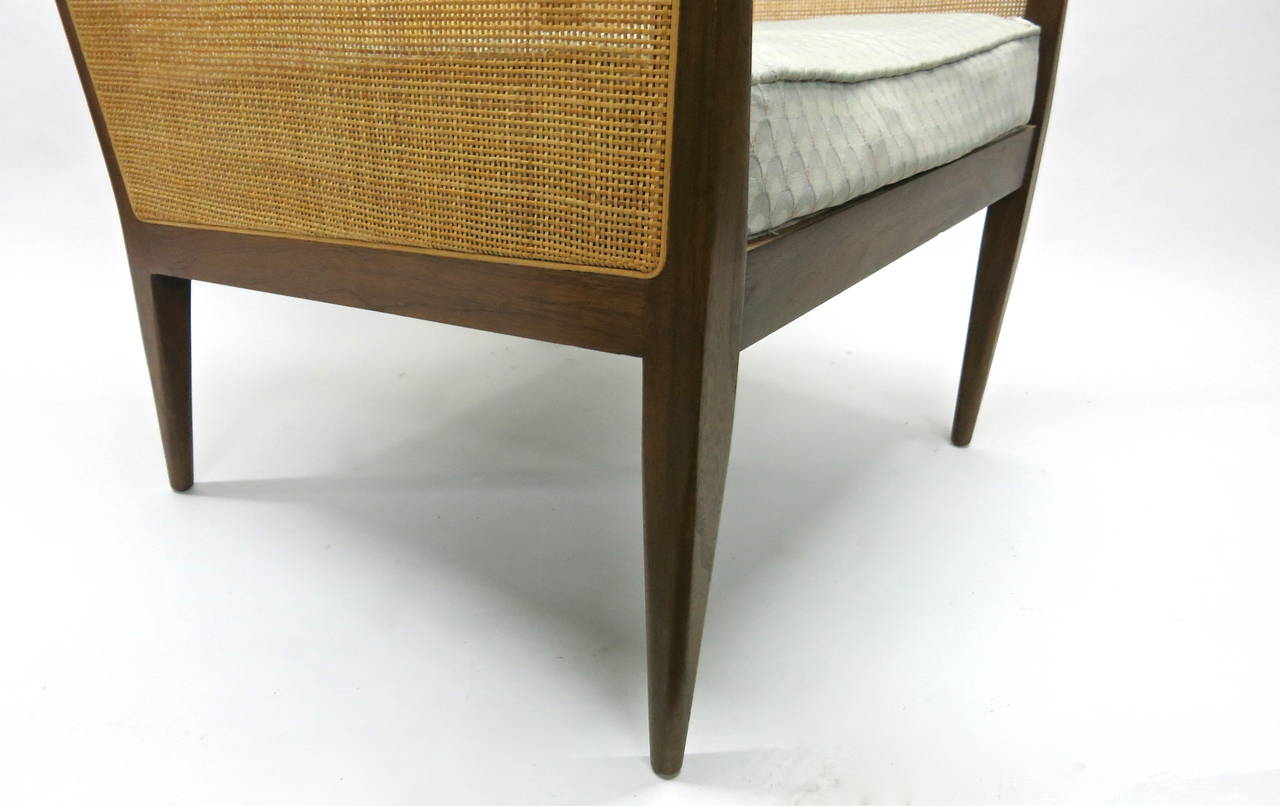Caned Chair by Kipp Stewart for Directional, USA, circa 1955 Original Caining In Excellent Condition In Jersey City, NJ