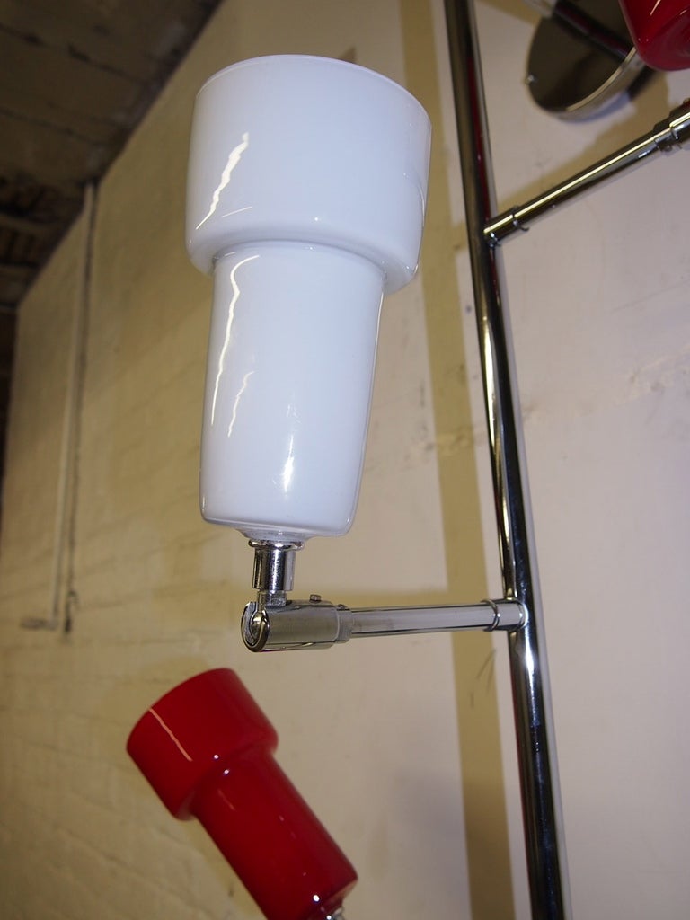 Three Arm Wall Light with cased glass shades circa 1970 Made in USA For Sale at 1stdibs
