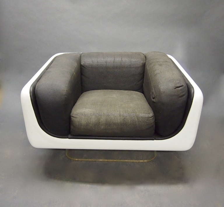 Leather Sofa Chair and Coffee Table by Warren Platner for Steelcase Original C. 1960 USA