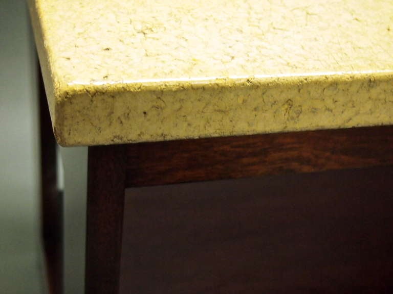 Mahogany Pair of Cork Top Side Tables by Paul Frankl  circa 1940 American