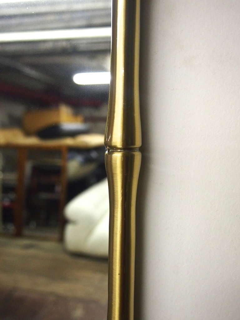 Canadian Mirror in Solid Brass Faux Bamboo by La Barge circa 1960 Canada