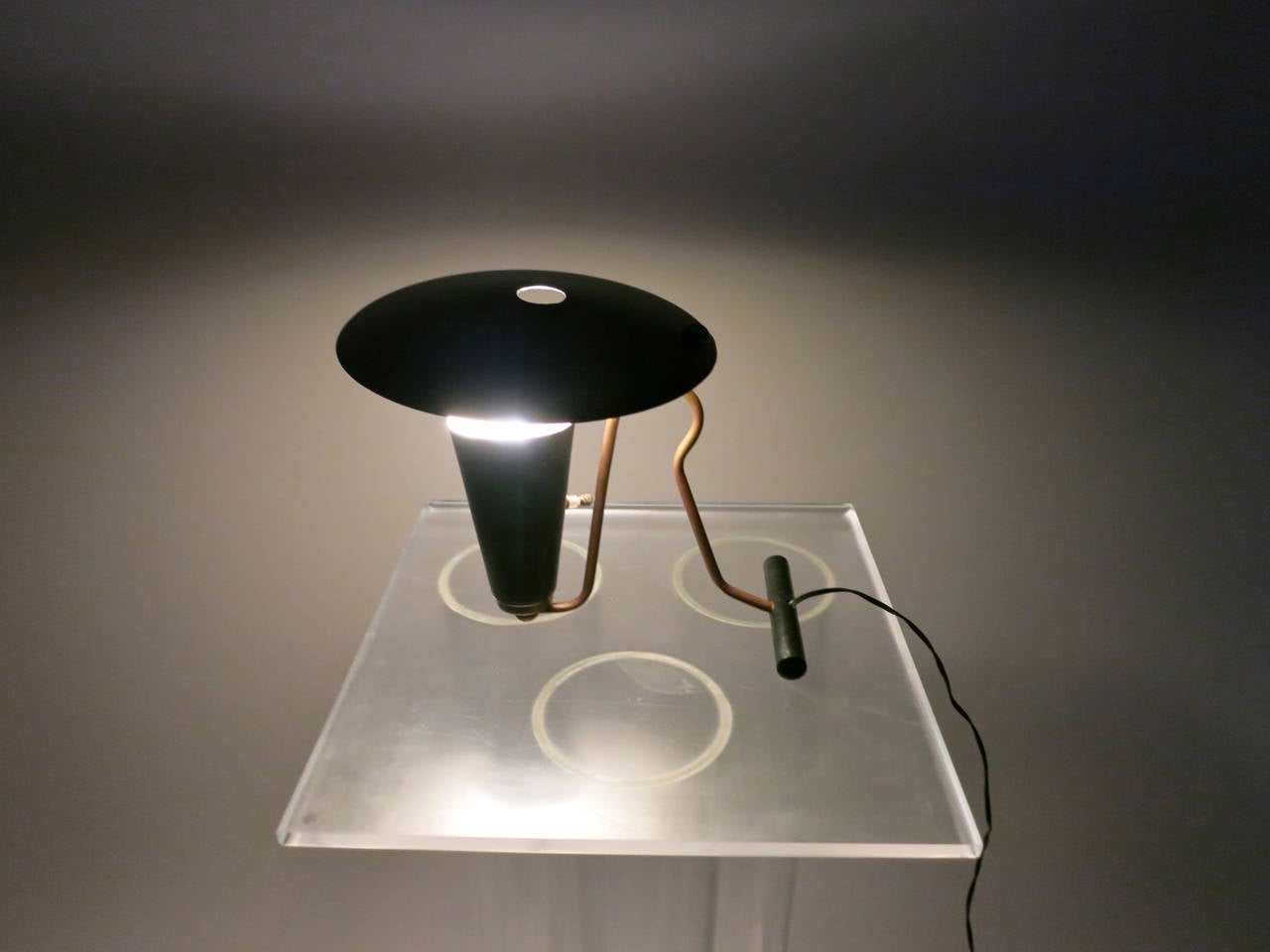 Mid-Century Modern Small Desk Lamp by Jaques Biny, Made in France, circa 1950