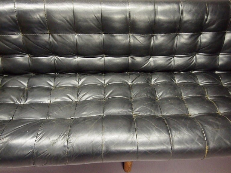 Sofa by Percival Lafer Leather & Jacaranda in Original Condition  1965 Brazil 1