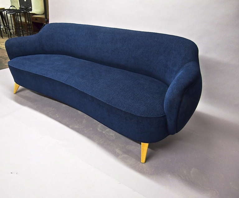 Mid-Century Modern Barrel Sofa, Midcentury, circa 1970, Made in USA