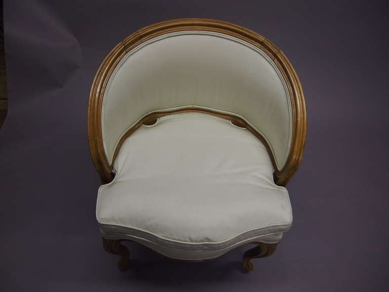 Single Louis XV Style Boudoir Chair by Carlhion of Paris Circa 1960 France 2