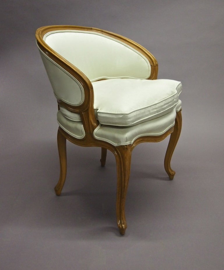 Single Louis XV Style Boudoir Chair by Carlhion of Paris Circa 1960 France
