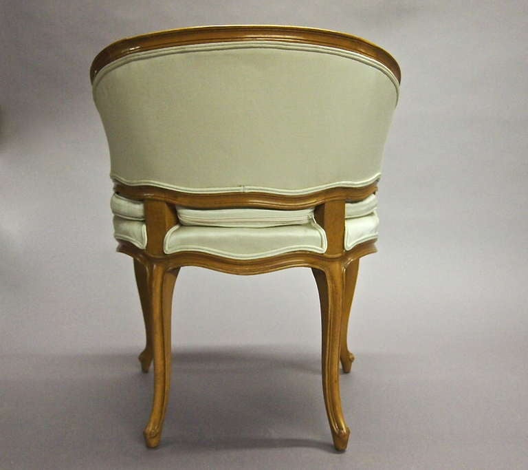 Single Louis XV Style Boudoir Chair by Carlhion of Paris Circa 1960 France 1